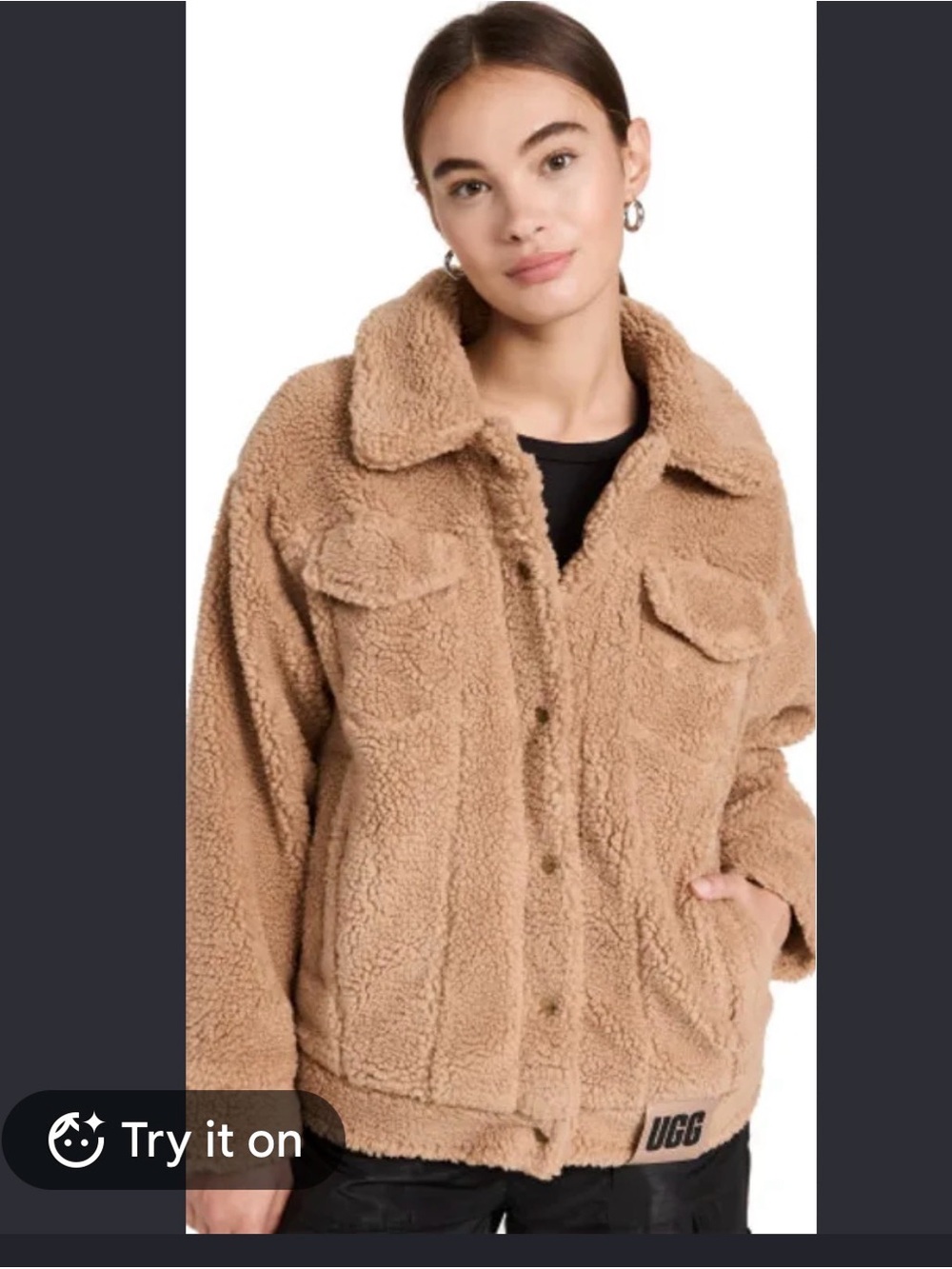 UGG Frankie Women's Teddy Sherpa Jacket in Camel